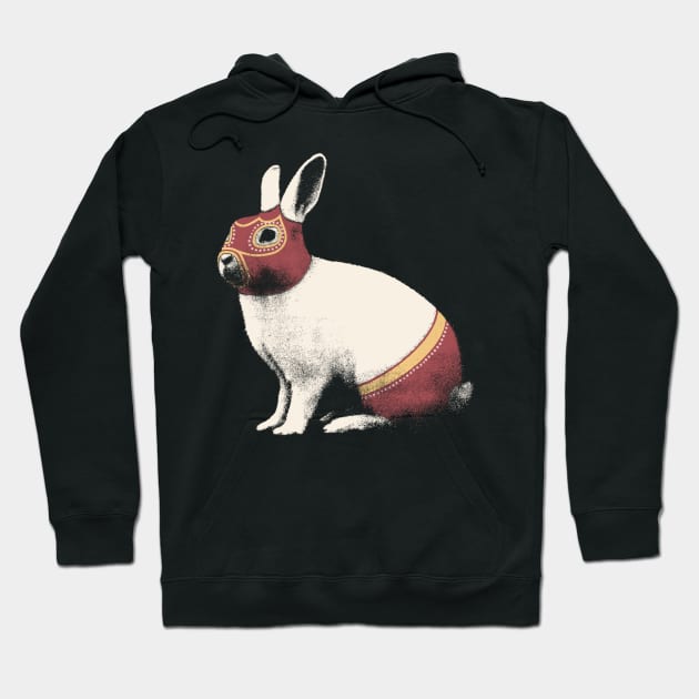 Rabbit Wrestler / Lapin Catcheur Hoodie by speakerine